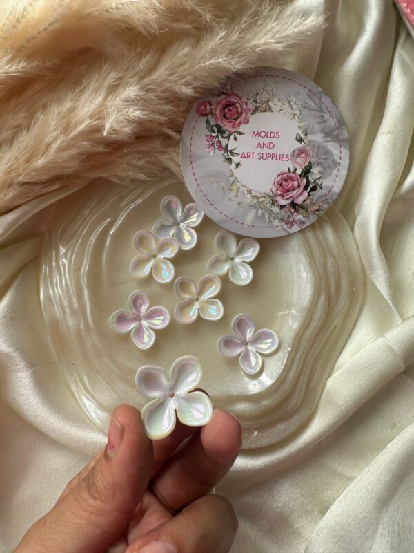 Iridescent White Flower Charms - Image 2