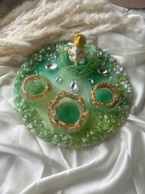 Pooja thali - made with resin (10 inch )