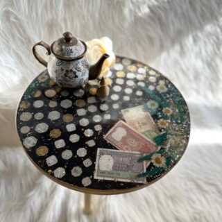 real old coins turned to treasure -functional coffee table
