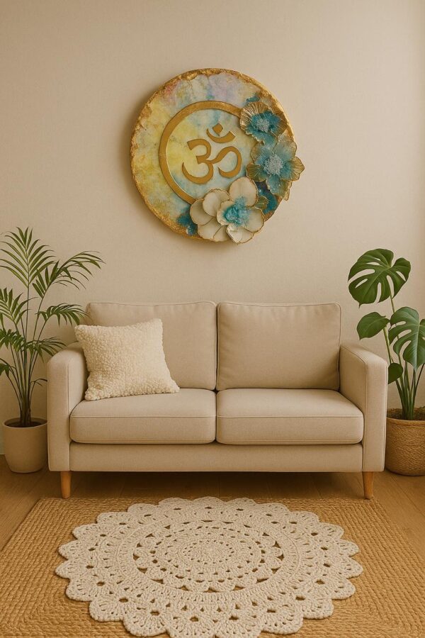OM- the opal themed floal resin piece