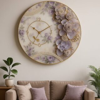 Mellow - a resin clock with 3d florals  made with resin