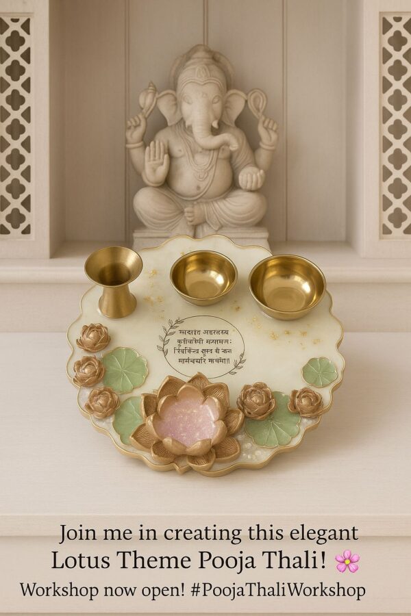 Lotus themed rakhi platter and rakhi pair course (with material )