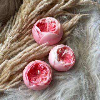SOUL-set of 3 floral ruffle candle