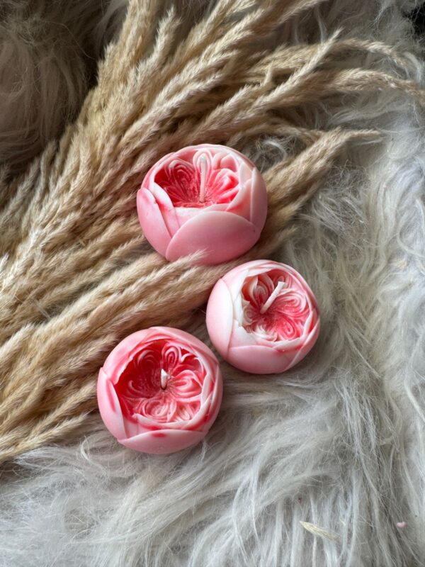 SOUL-set of 3 floral ruffle candle