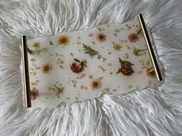 Resin REAL flower botanical Tray