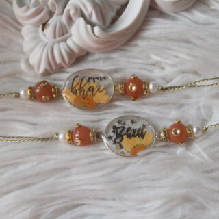 Real Flower Bezel bhai rakhi