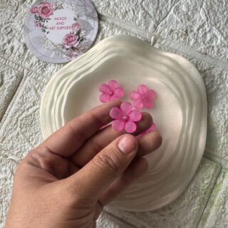 Pink Flower Charm pack of 10