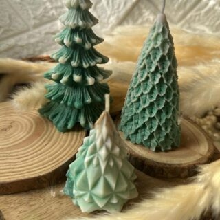 Set of 3 christmas tree candles