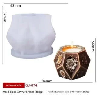 Hexagon Floral Candle pot