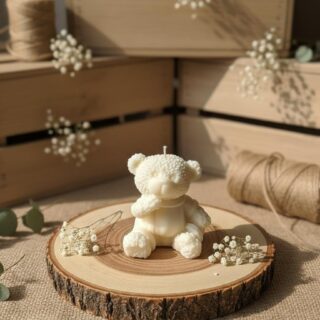 utter cute teddy candle - large