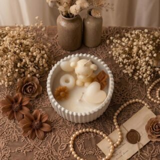 TEddy  candle bowl - perfect for baby shower return favours