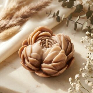 Layered beauty - floral candle