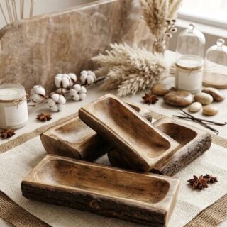 Raw edge wooden bark bowls -( set of 4 ) (6 inch,8 inch 10 inch and 12 inch )