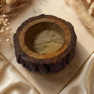 Wooden Bark style bowls -3 inch- pack of 10