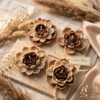 lotus set of 4 candle molds