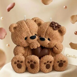 Bears in love -Teddy Candle