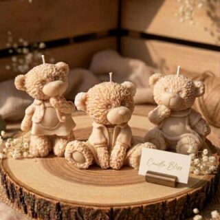 Teddy trio - large teddy candle combo
