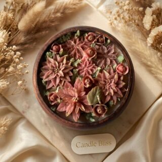 Floral candle bowl - wedding edit -purple hues