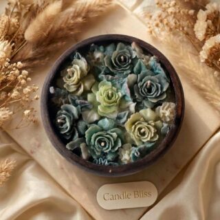 Floral candle bowl - wedding edit - succulent rose bowl