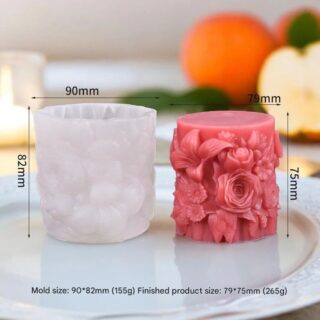 Floral carved style candle mold