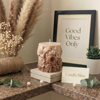 Floral carved candle