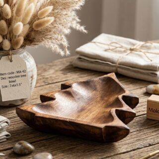 christmas tree shaped wooden bowl - large size