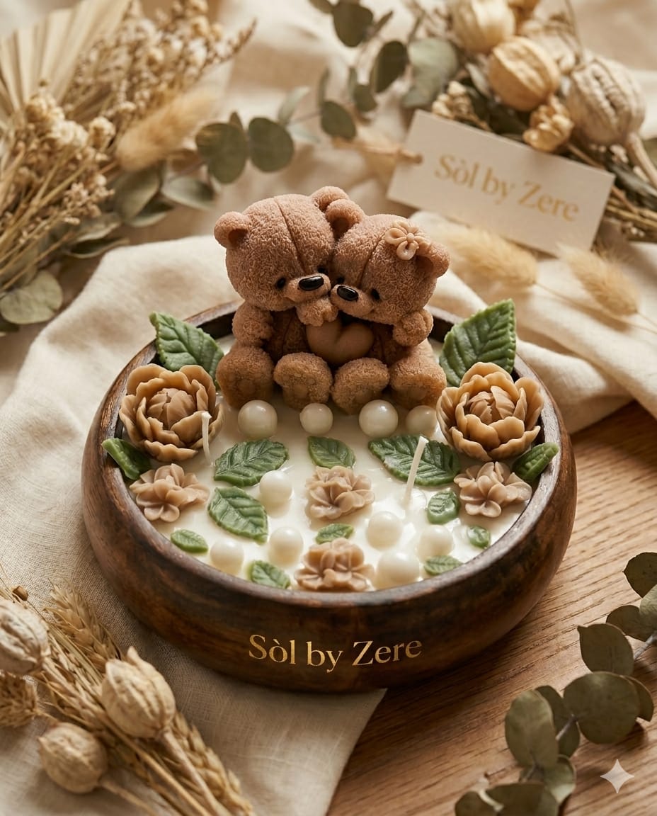 Candle Teddy bowls for mom to be - cute cuddles