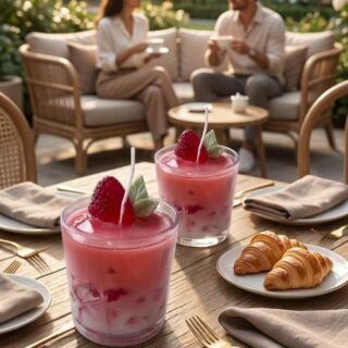 Strawberry iced latte candle