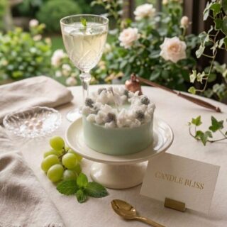 Teal melange Candle bento cake