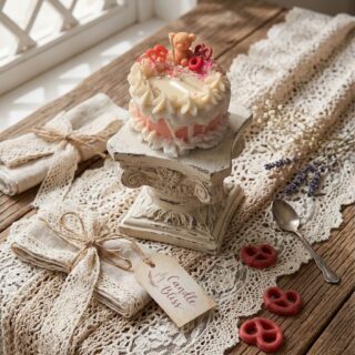 Adorable peachy birthday cake candle