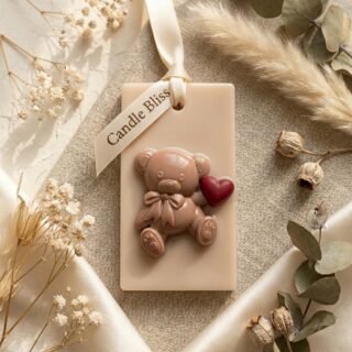 teddy wax sachet with a heart