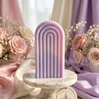rainbow style pillar candle