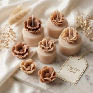 Floral bloom little cute candles pack of 6