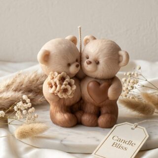 Teddy couple candle mold