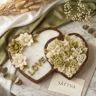 Double - the love-  hearts candle