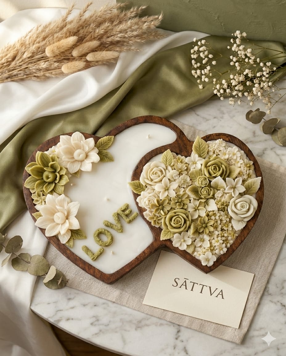 Double - the love- hearts candle