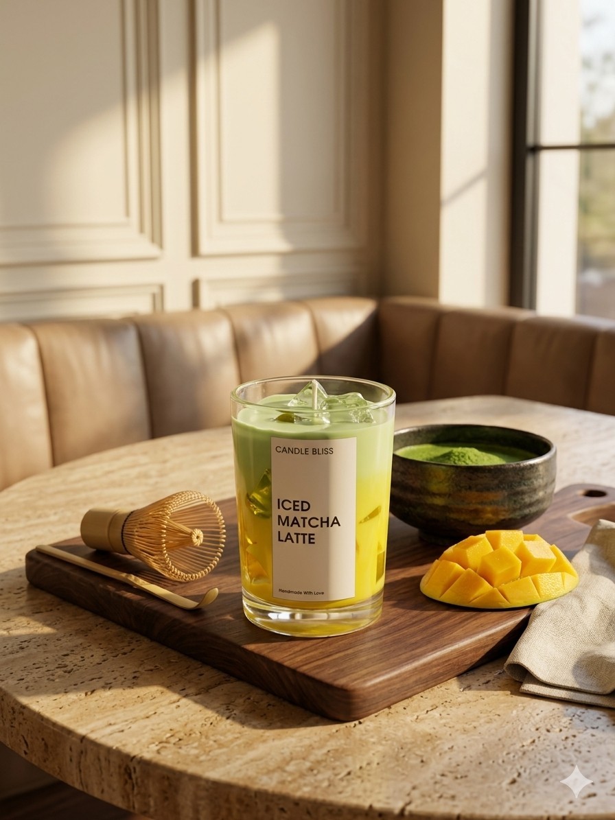 Mango Matcha latte candle - medium size
