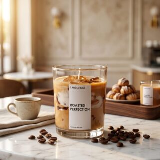 Roasted perfection coffee latte candle - large size