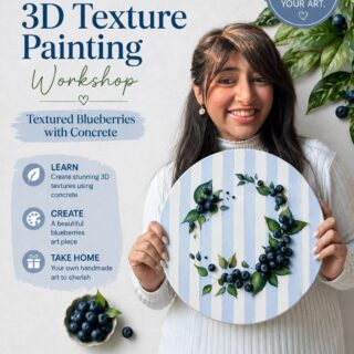 Blueberry textured canvas - online diy kit plus tutorial