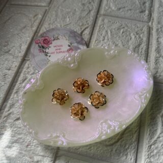 Golden wired roses -small - pack of 5