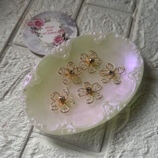 Wired flower with crystal centre - pack of 5