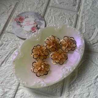 Golden wired roses - large - pack of 5