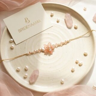 peach blush crystal rakhi
