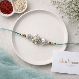 Pearl  crystal flora rakhi