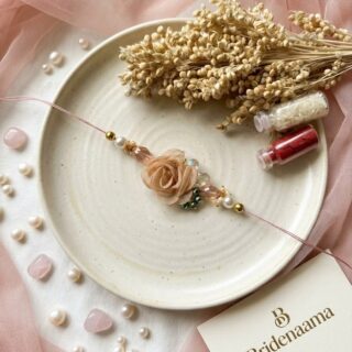 Handcrafted Fabric Rose rakhi