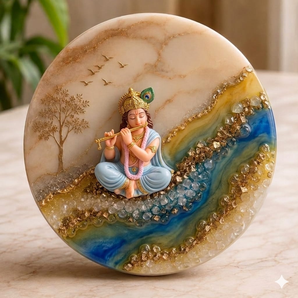 Krishna - fluet playing mudra mold flat lay - Image 3