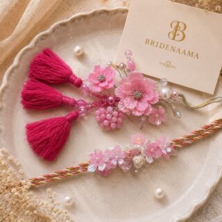 Floral DIYA - pinklicious pair - rakhi and lumbi pair