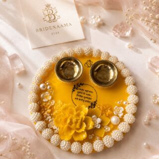 Pooja Thali -Yellow Hues - 8 Inch