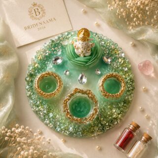 Divine Aura - crystal infused resin pooja thali