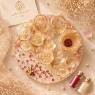Real rose petals infused pooja thali - 10 inch